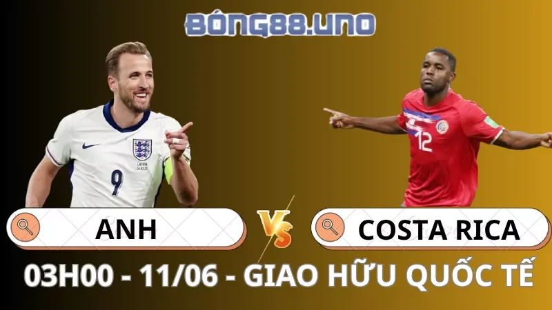 Soi Kèo Anh Vs Costa Rica - Giao Hữu Quốc Tế - 11/06/2026
